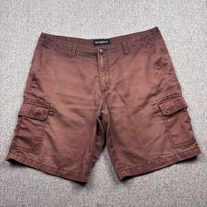 Weatherproof Men's Cargo Shorts Burgundy Red Canvas Utility Hiking Pockets Sz 36